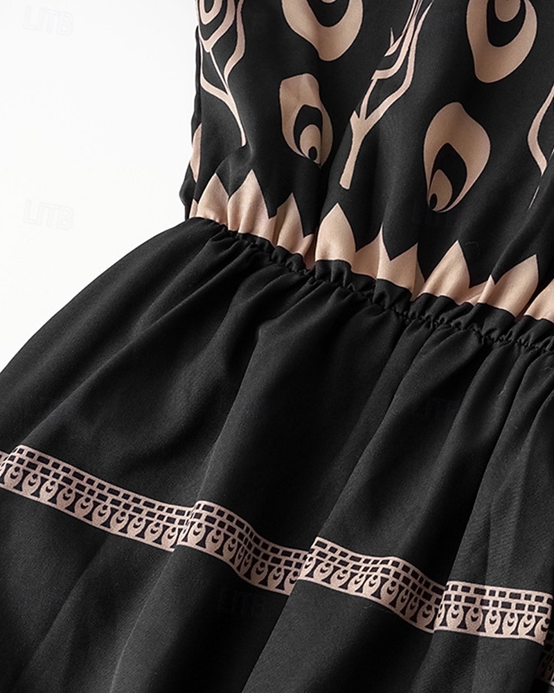 Pentru femei Rochie Lunga Rochie Maxi Rochie casual Rochie de vară Rochie Boho Modă În aer liber Concediu Dată Fit regulat Vopsire Lungime Manșon 3/4 Guler Cămașă Negru Alb Trifoi Vară Primăvară 2025 - $26.99 –P15