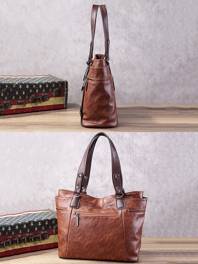 Premium Brown Faux Leather Handbag for Women – Versatile Messenger Bag with Adjustable Strap for Work and Casual Use 2025 - $42.99 –P5