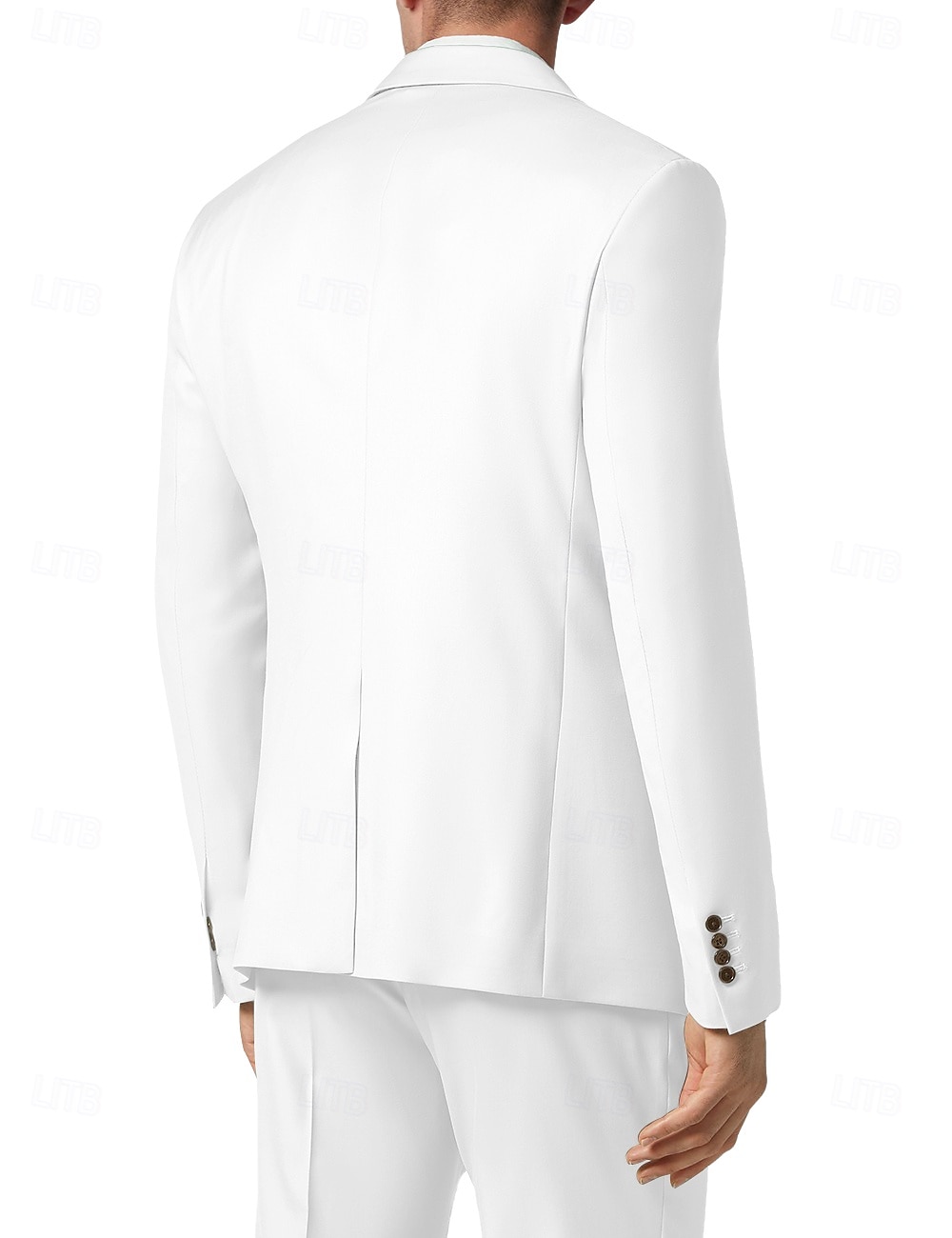 Férfi Esküvői Party Öltönyök Tuxedo Fehér Divat Formális Egyszínű Standard Fit 3 Részes Egysoros Egygombos 2025 - $132.99 –P4