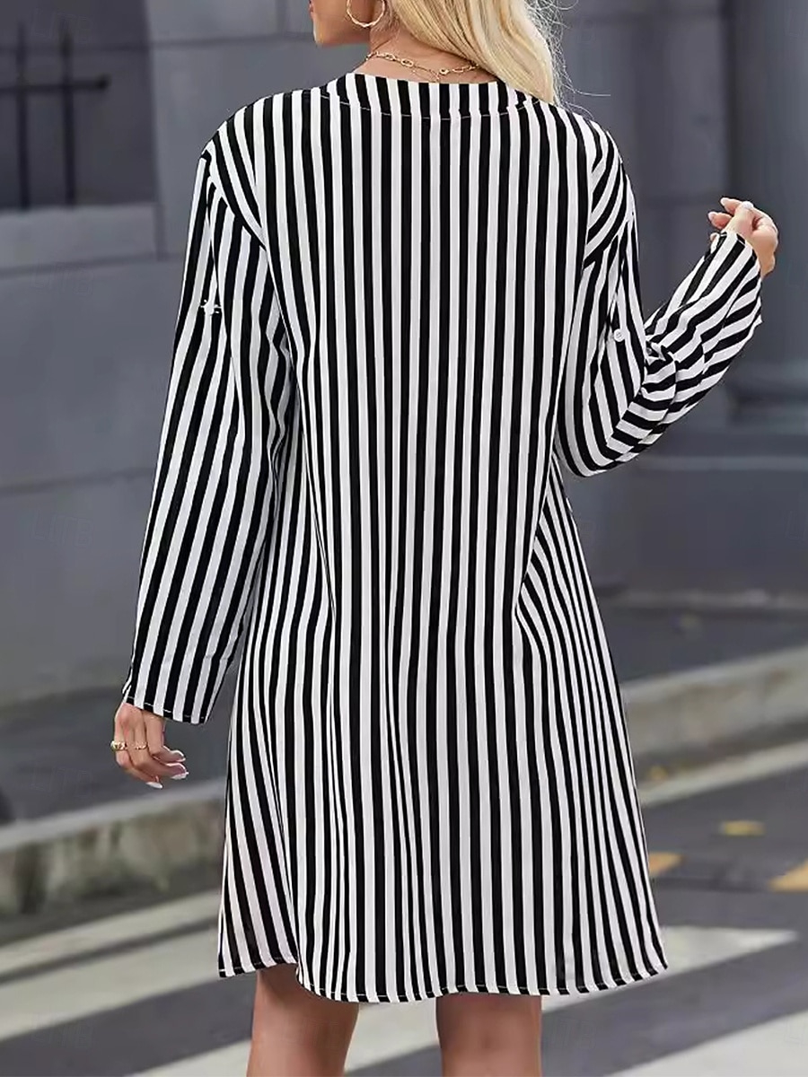 Damen Minikleid Etuikleid Sommerkleid Figurbetontes Kleid Brautkleider schlicht Urlaub Täglich Regular Fit Blumen Langarm V Ausschnitt Schwarz Dunkelblau Sommer 2025 - $31.99 –P3