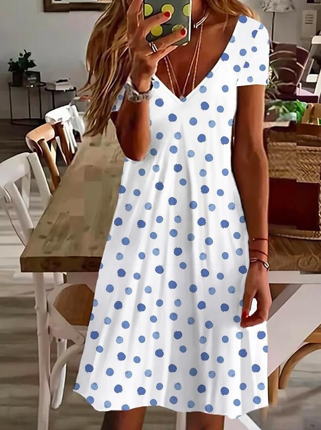 Női Mini ruha hétköznapi ruha Elegáns Tropikus Hawaii Napi Normál Virágos Rövid ujjú Terített nyak Gyöngy Fehér Arcpír rózsaszín Medence Nyár 2025 - $23.99 –P1