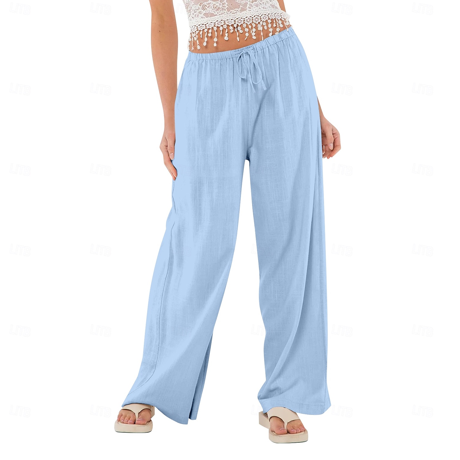Damen Shorts aus Baumwollleinen Leinen-inspirierte Hosen Hose aus Baumwollleinen Lässig Volle Länge Natürliche Taille Elastischer Bund Elastisches Kordelzugdesign Unelastisch Milchweiß Karminrot 2025 - $17.99 –P6