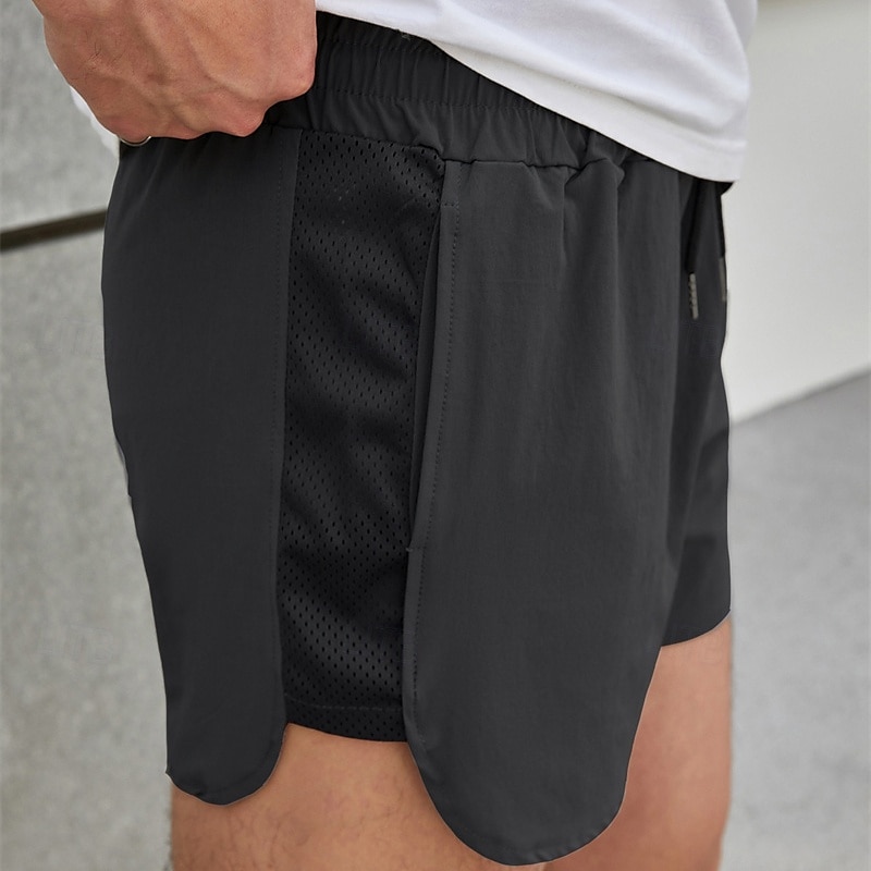 Men's Athletic Shorts Shorts Running Shorts Gym Shorts Sport Daily Quick Dry Comfortable Pocket Drawstring Elastic Waist Plain Short Gymnatics Casual Activewear Black Blue Micro-elastic 2025 - $16.49 –P13