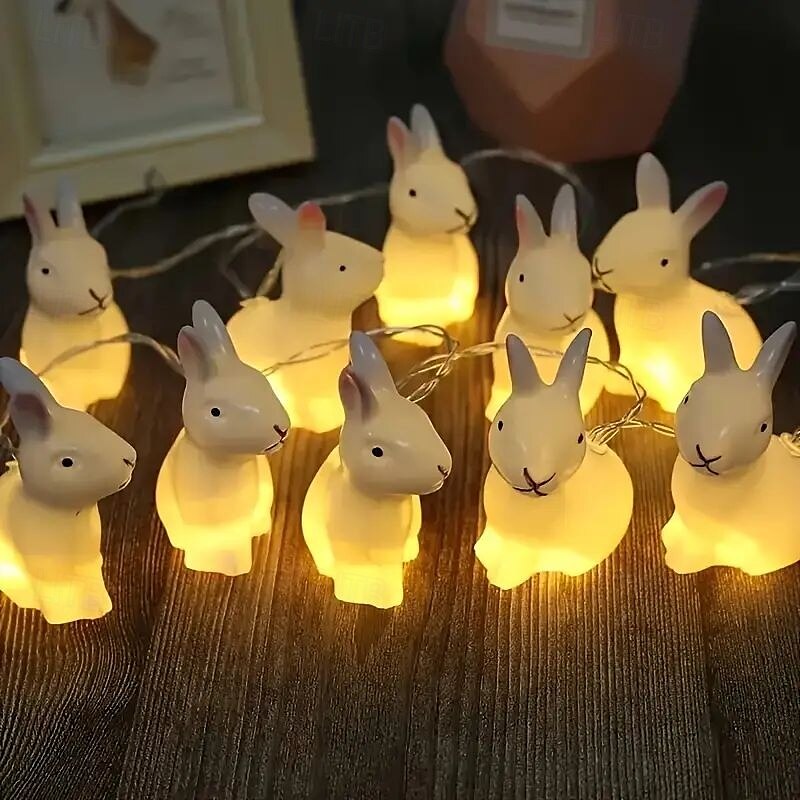 velikonoční řetězová světla králičí kuřátko víla 1,5 m 10 LED na baterie domácí zahrada balkon pokoj dovolená velikonoční párty dekorace závěsná světla 2025 - $9.99 –P14
