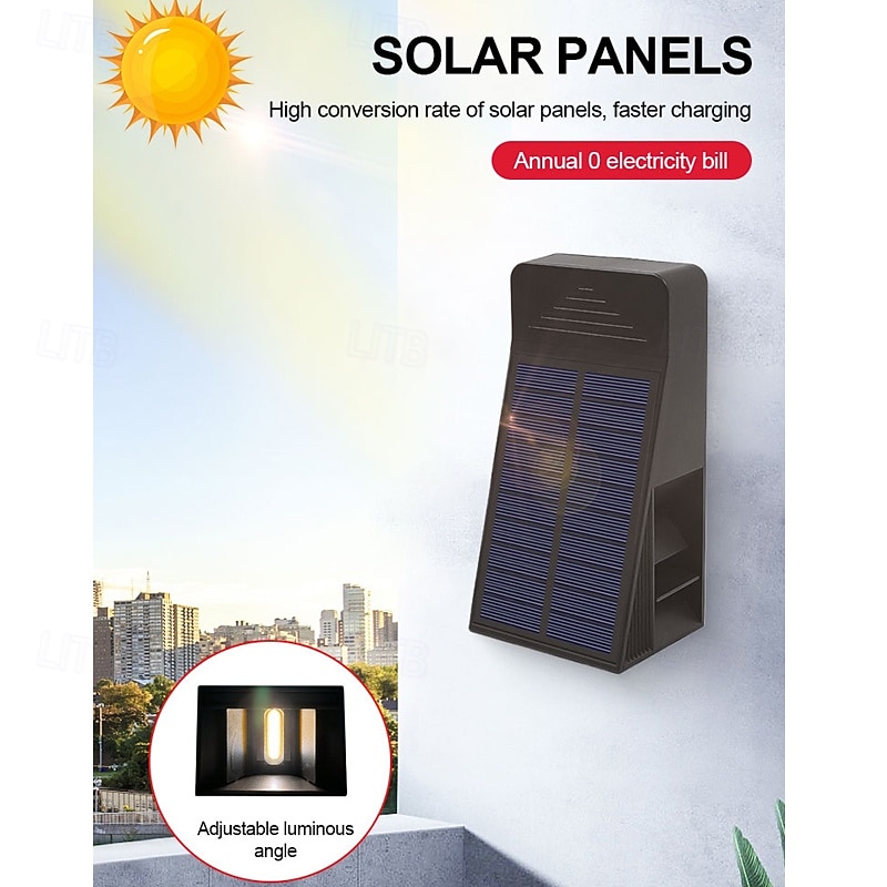 2 шт. настенных светильника на солнечных батареях – высокая яркость, водонепроницаемый, светящийся с 3 сторон, для украшения сада, виллы, двора, забора, крыльца 2026 - $36.99 –P6