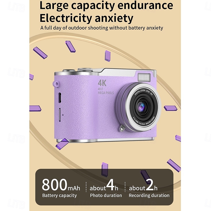HD Digital Cameras 4K 1080p Easy to Use Rotatable 2.4 Lcd Screen  CCD Camera 2025 - $52.99 –P6