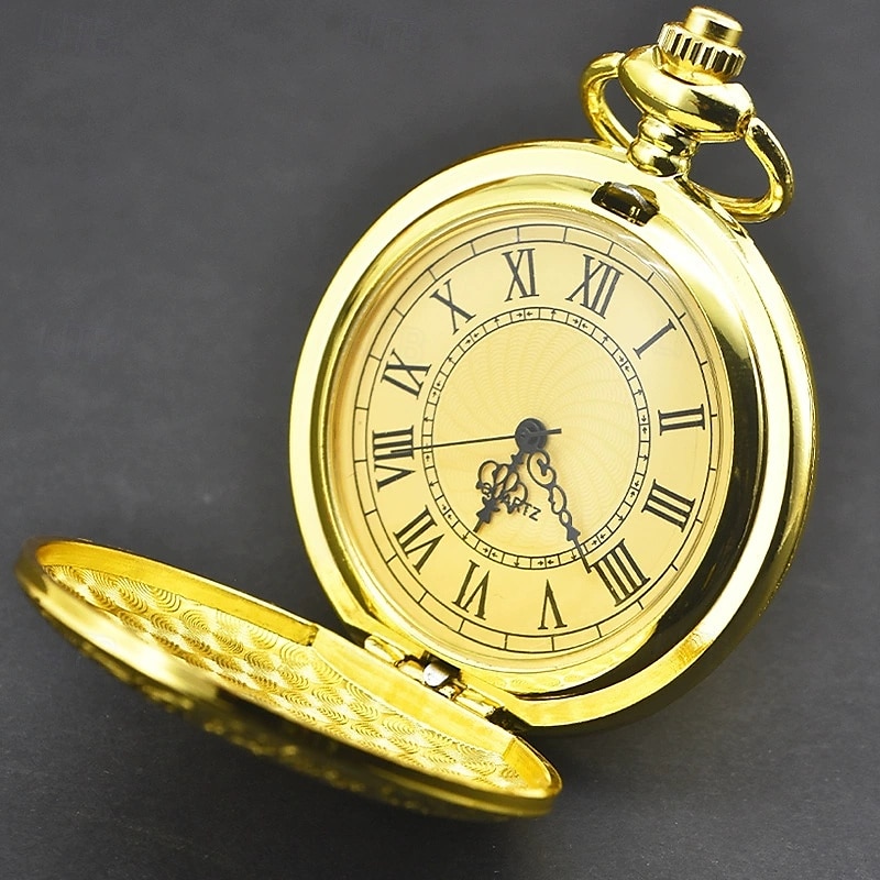 Bronzové vintage náhrdelníkové kapesní hodinky Římské pamětní velké s otevřeným předními chatelaine quartz kapesní hodinky top visící hodiny 2025 - $19.99 –P7