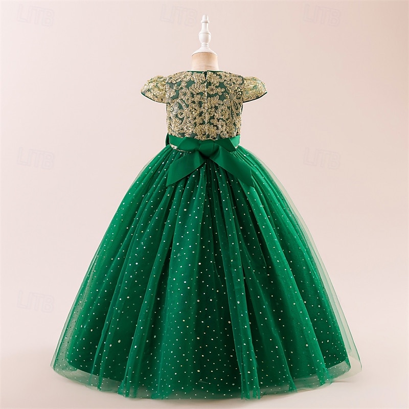 Kids Girls' Party Dress Solid Color Short Sleeve Performance Birthday Tie Knot Elegant Beautiful Polyester Maxi Party Dress Swing Dress A Line Dress Kids Girls' Party Dress Solid Color Short Sleeve Performance Birthday Tie Knot Elegant Beautiful Polyester Maxi Party Dress Swing Dress A Line Dress