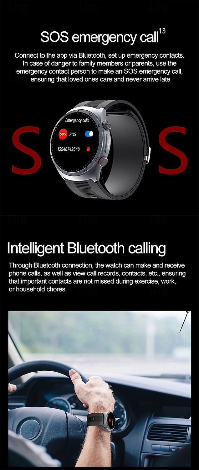 iMosi S25 Slimme horloge 1.43 inch(es) Smart horloge Bluetooth Stappenteller Gespreksherinnering Slaaptracker Compatibel met: Android iOS Uniseks Handsfree bellen Waterbestendig Mediabediening IP 67 2026 - $159.99 –P4