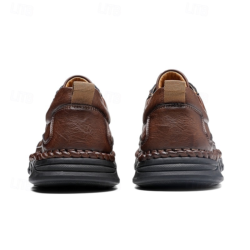Zapatos de senderismo para exteriores para hombre con parte superior de piel sintética duradera y suela resistente: zapatillas cómodas con cordones para uso diario y aventuras 2026 - $59.99 –P14