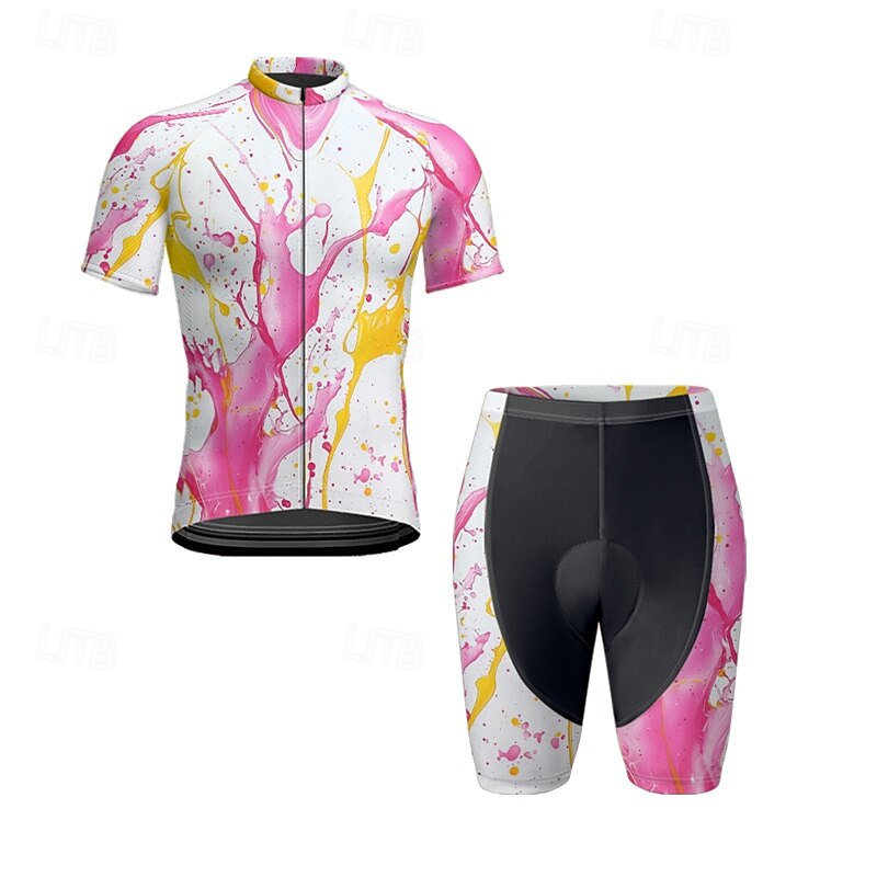 Miesten Pyöräily jersey ja shortsit Lyhythihainen Maastopyöräily Maantiepyöräily Musta Keltainen Punastuvan vaaleanpunainen Kaltevuus Pyörä Spandex Urheilu Kaltevuus Vaatetus 2025 - $38.39 –P6