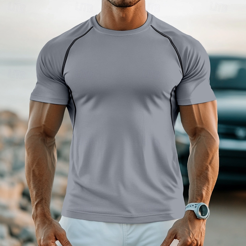 Men's T Shirt Muscle Shirt Moisture Wicking Shirts Short Sleeve Crew Neck Summer Plain Sports Lightweight Sporty Athletic Fitness Gyms White Top Tee for Men 2026 - $12.49 –P3