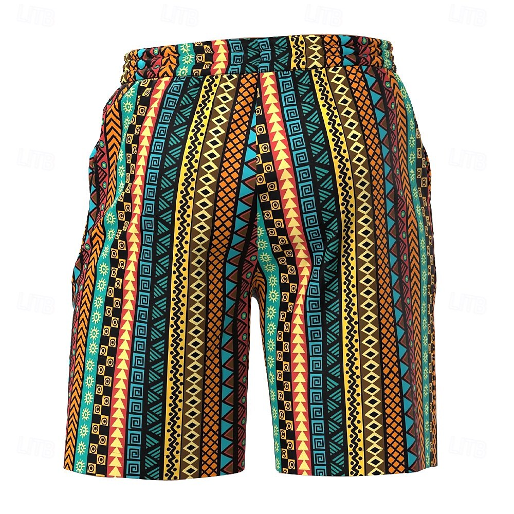 Miesten Geometrinen printti Etninen Uimahousut Uimashortsit Surffishortsit Keskivyötärö Katutyyli Havaijilainen Kausaliteetti Pyhäpäivä Rantaloma Tasku Kurenauha Joustava vyötärö Suunnittelija 2025 - $19.99 –P2