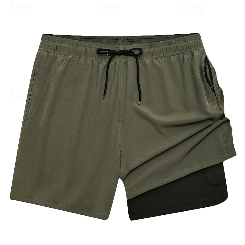 Homens Calção Justo de Natação Shorts de Natação Bermuda de Surf Calças Com Cordão Com bolsos Natação Surfe Praia Esportes Aquáticos Cor Sólida Verão Primavera de 2025 por $26.99 –P6