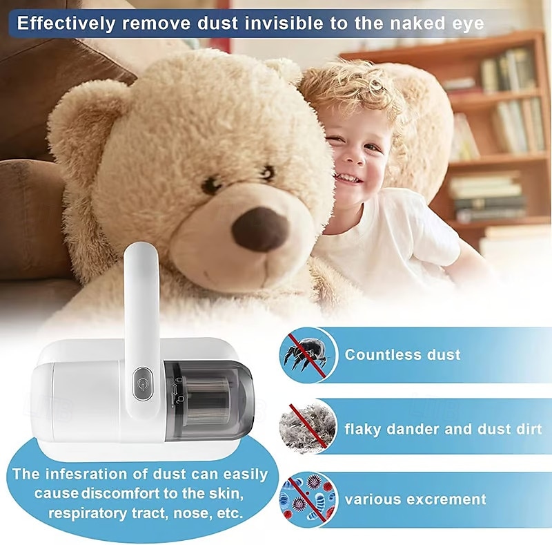 Mattress Vacuum Cleaner, Handheld UV Bed Vacuum Cleaner, 12Kpa Strong Suction Power Can Efficiently Clean Mattresses, Pillows, Sofas and Carpets 2025 - SGD S$51.41 –P3