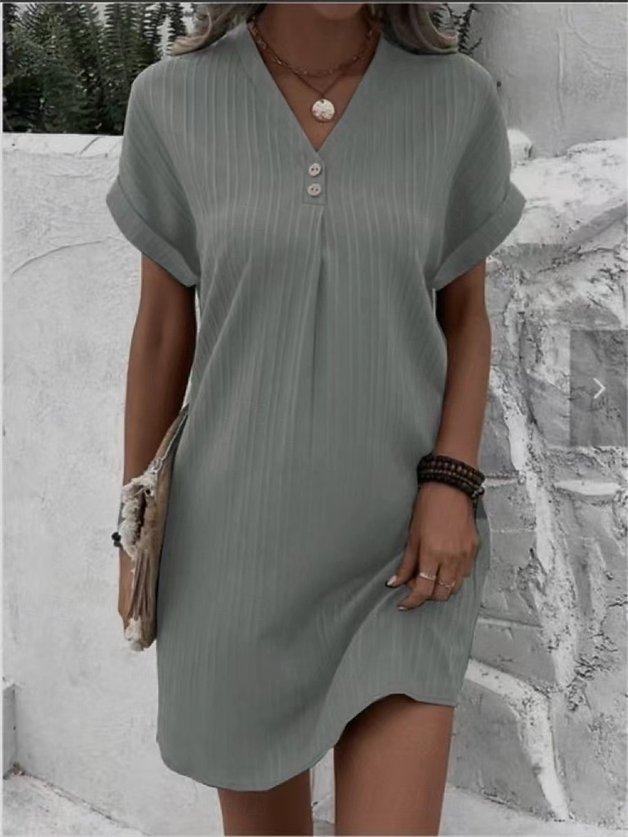 Rochie Mini Femei Rochie Corset Rochie T Shirt Rochie Tee Rochie Shift Rochie Casual Vacanță Daily Regular Fit Grafic Mâneci Scurte Guler în V Negru Roz Vin Albastru Vară 2025 - $15.99 –P4