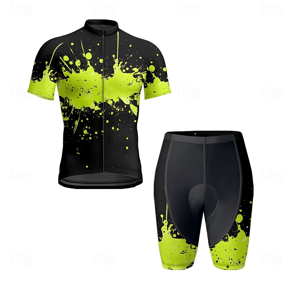 Miesten Pyöräily jersey ja shortsit Lyhythihainen Maastopyöräily Maantiepyöräily Keltainen Sininen Vihreä Graffiti Pyörä Spandex Urheilu Graffiti Vaatetus 2025 - $47.99 –P8