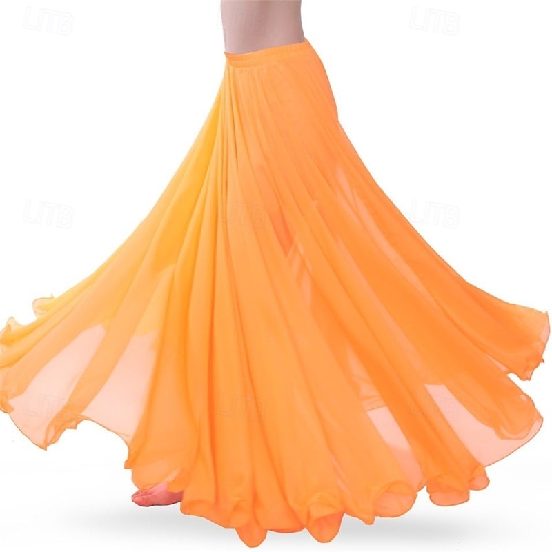 Chiffon Belly Dance Skirt for Women Belly Dancing Costume Outfit Tribal Maxi Full Skirts Solid Color Skirt Voile 2026 - $49.99 –P16