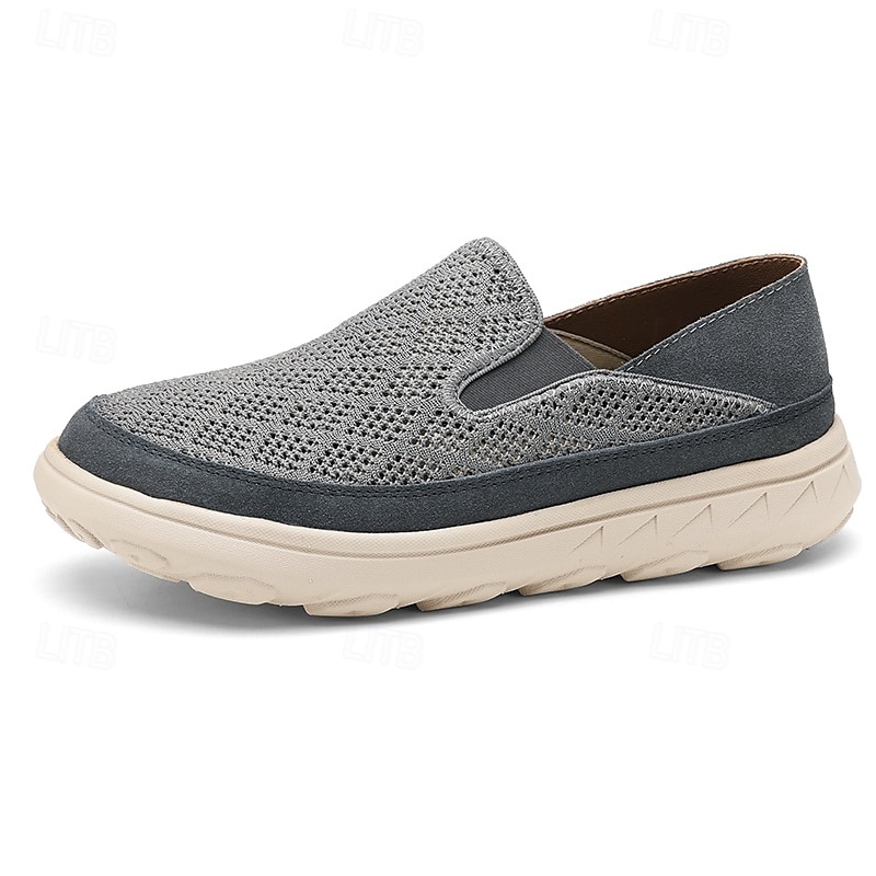 Beige Slip-On-Sneaker für Herren mit atmungsaktivem Mesh-Obermaterial und gepolsterter Sohle für bequemen Freizeitkomfort 2025 - $42.99 –P4