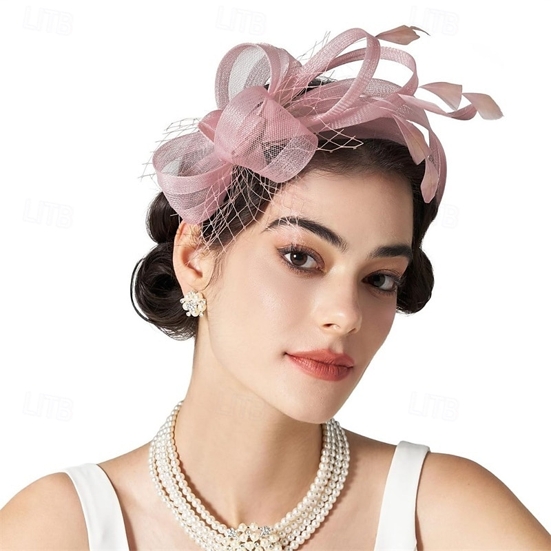 fascinators hiuspanta höyhenellä, naisten teejuhlahattu kentucky derbyyn, cocktailiin, häihin, naamiaisjuhliin 2025 - $15.99 –P7
