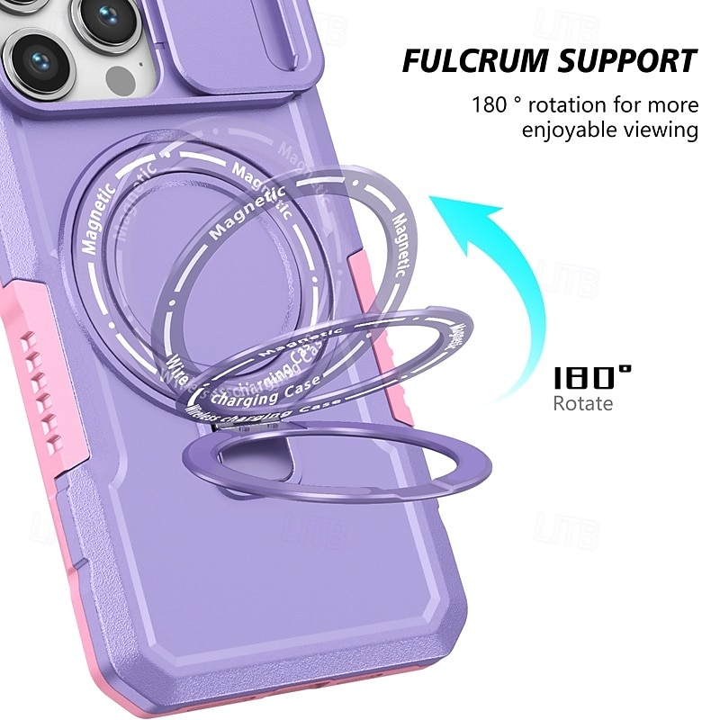 Phone Case For iPhone 16 15 14 Pro Max Plus 13 12 11 Pro Max Back Cover with Stand Holder Magnetic Support Wireless Charging Retro PC 2026 - $18.99 –P13