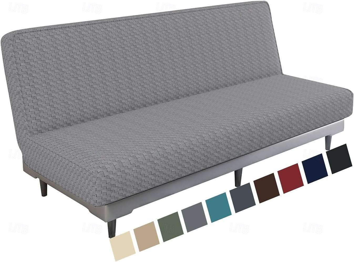 Jacquard Futon Cover Stretch Armless Futon Sofa Cover Soft Futon Slipcover with Elastic Bottom Thick Sofa Bed Furniture Protector Covers for Washable Futon 2025 - $29.99 –P10