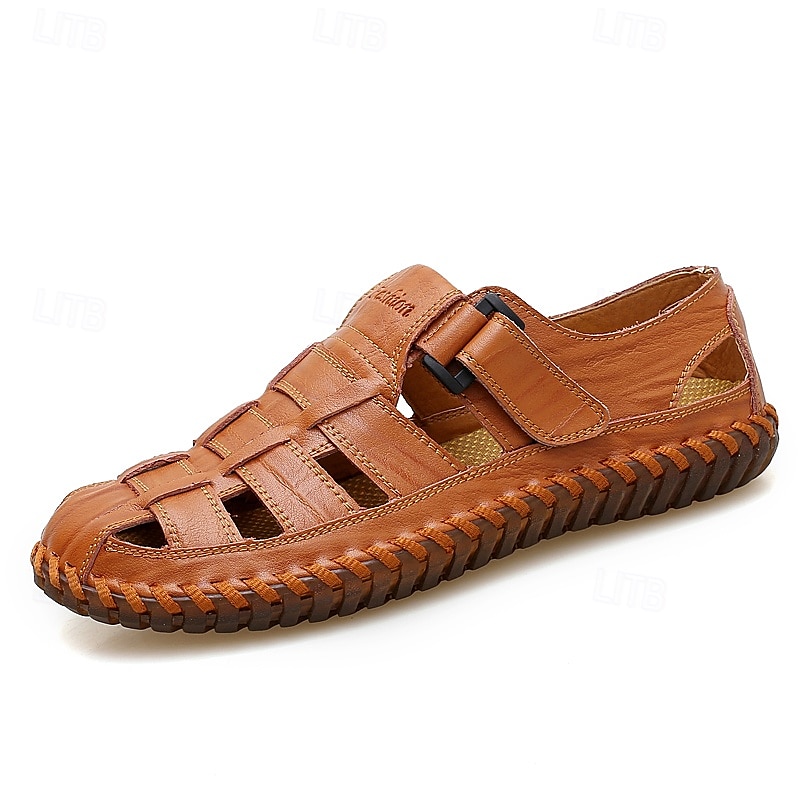 casual fiskarsandaler i konstläder för män med justerbar rem och bekväm sula för utomhusaktiviteter, sommar- och strandkläder 2025 - $34.99 –P2
