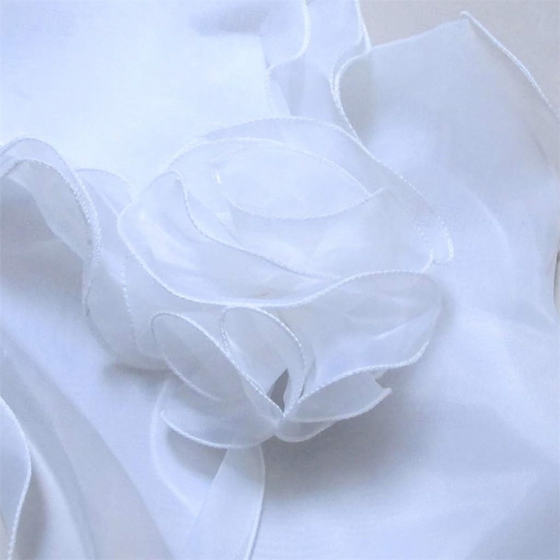 châle de mariage blanc élégant fleur multicouche tulle châle enveloppe de mariage mousseline de soie de mariée, 90 cm de 2025 ? $19.99 –P5