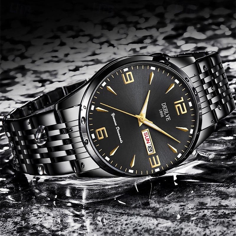 1 Herren Sport Stahlband Uhr Leuchtet Im Dunkeln Kalender Wochenanzeige Licht Luxus All-In-One Legierung Mode Ultra-Dünn Digital Herren Business Uhr 2025 - $20.99 –P2