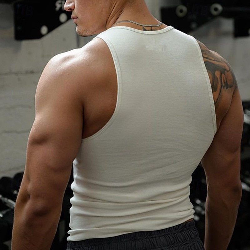 Herren Tank Top Weste Unterhemd Ärmelloses Shirt Ärmellos Rundhalsausschnitt Sommer Einfach Mode Designer Basic Schnelltrocknend Urlaub Straße Ausgehen Hellgelb Schwarz Weiß Top T-Shirt für Herren 2025 - $12.99 –P8