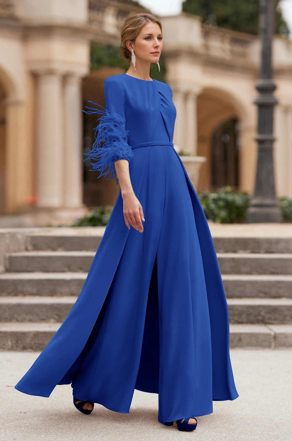 Jumpsuit Formal Wedding Mother of the Bride Elegant Vintage Floor Length Stretch Chiffon Half Sleeve with Derby  Race Day Dress 2025 2025 - $216.99 –P5