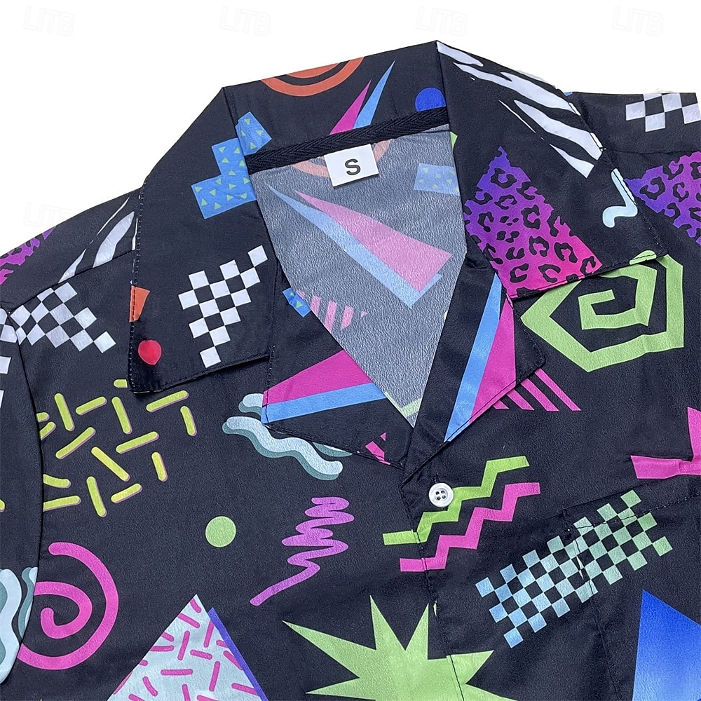 Retro Vintage 1980s Shirt Aloha Shirt Hippie Psychedelic Men's Vacation Party Pride Parade Adults' Shirt 2025 - GBP £14 –P4