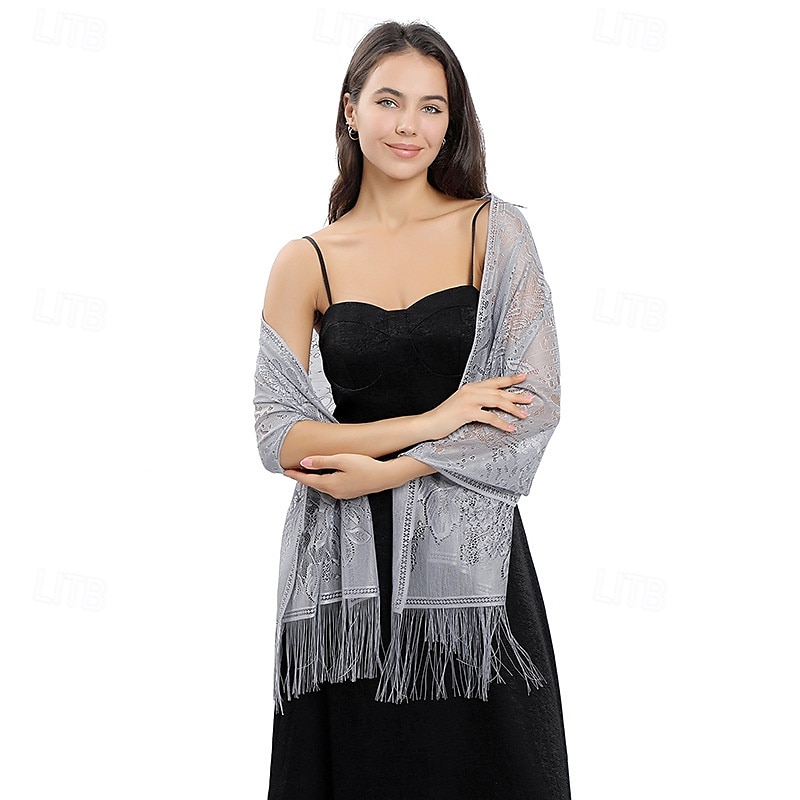 Spitzenblumenschal Braut Hochzeitskleid Abendkleid Cheongsam Tanzparty Bankettschal 2025 - $18.99 –P16