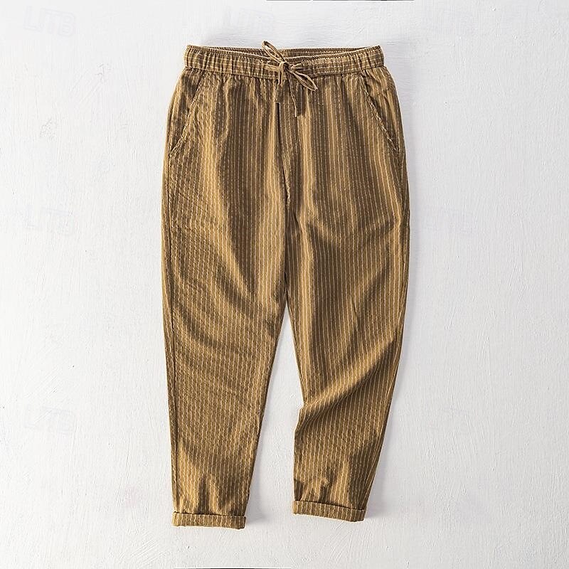 Herr Långbyxor Casual byxor Ficka Snörning Elastisk midja Rand Komfort Andningsfunktion Semester Dagligen Helgdag Mode Streetwear Svart Vit 2025 - $30.99 –P6