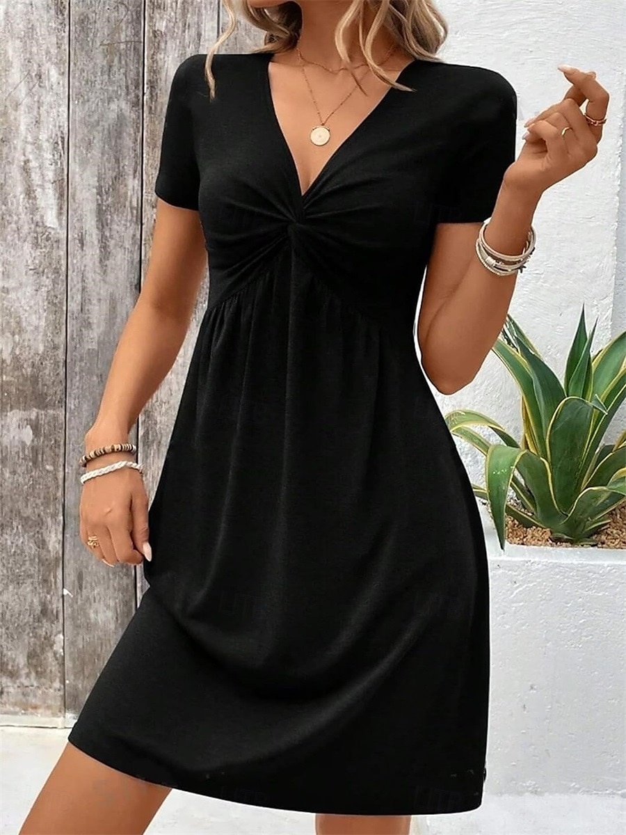 Rochie mini pentru femei Rochie corset Rochie tip T-shirt Rochie tip Tee Rochie casual Vacanță Casual Zilnică Ajustare regulată Grafic Mâneci scurte Gât în V Negru Roșu Albastru Fuchsia Vară 2025 - $26.99 –P7