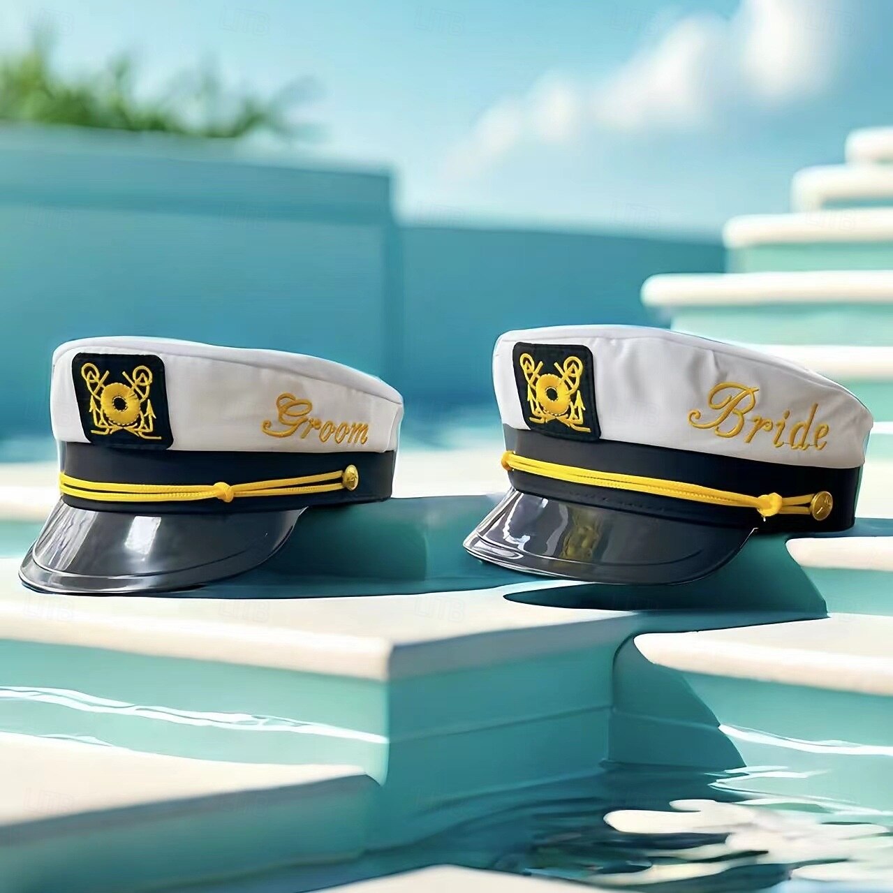 Bride and Groom Carnaval Party Hats Hen Do Party Accessories Bride to be Groom Carnival Captain  main image 2
