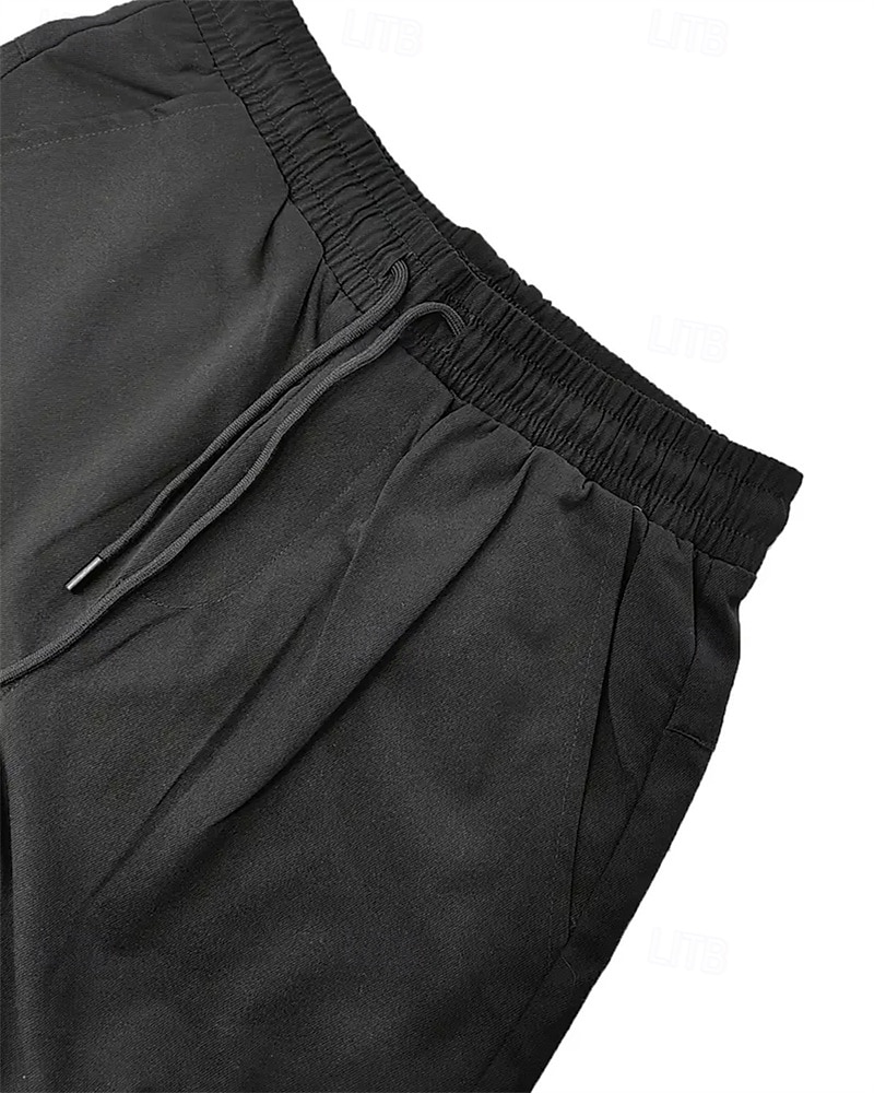 Voor heren Zomer korte broeken Caprishorts Casual korte broek Zak Trekkoord Elastische taille Effen Comfort Ademend Kuitlengte Buiten Vakantie Sport Casual Zwart Leger Groen 2026 - $18.99 –P5