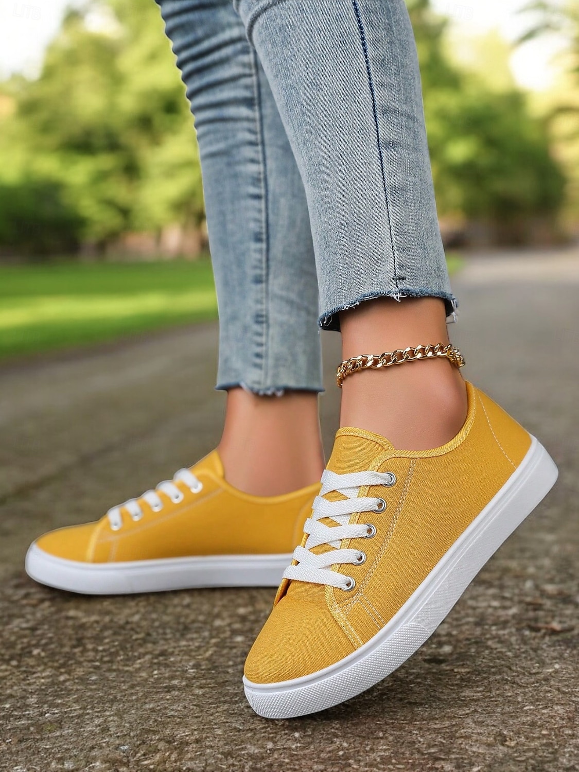 Canvas Lace-Up Sneakers for Women – Classic and Comfortable Sneakers for Everyday Wear, Perfect for Casual Outings and Weekend Adventures 2025 - $18.99 –P4