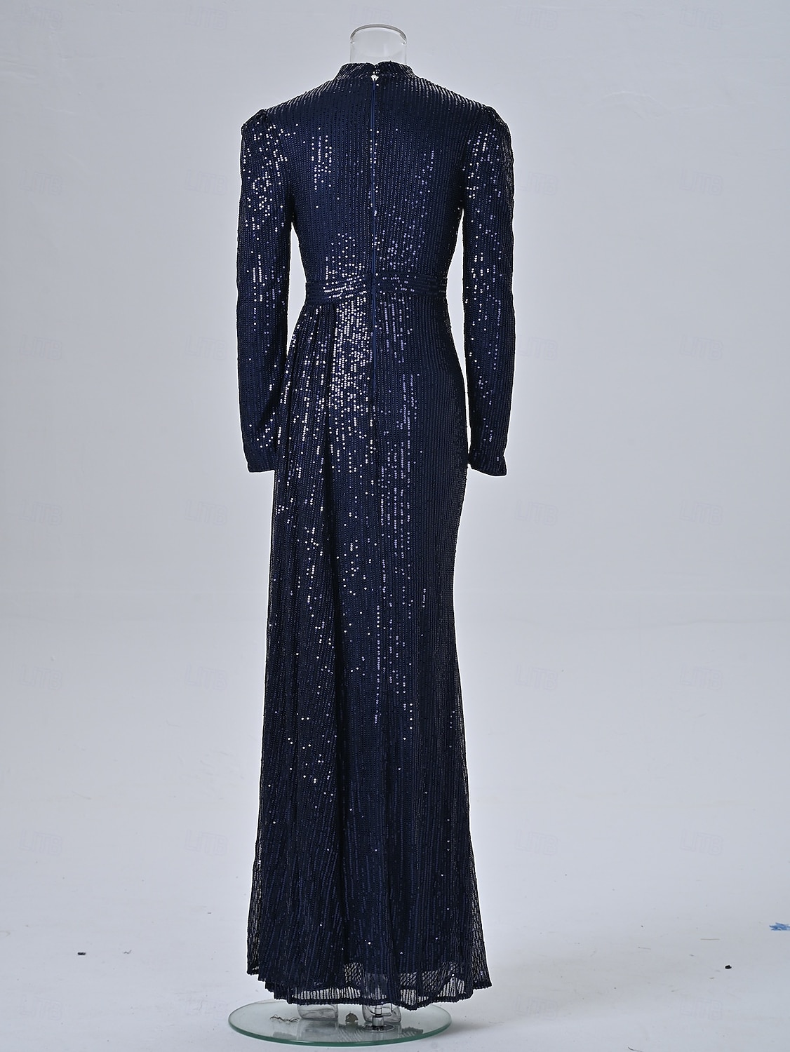 Rosa Langes Meerjungfrau Abendkleid Mit Schleppe, T Produktbild-Vorschau 9