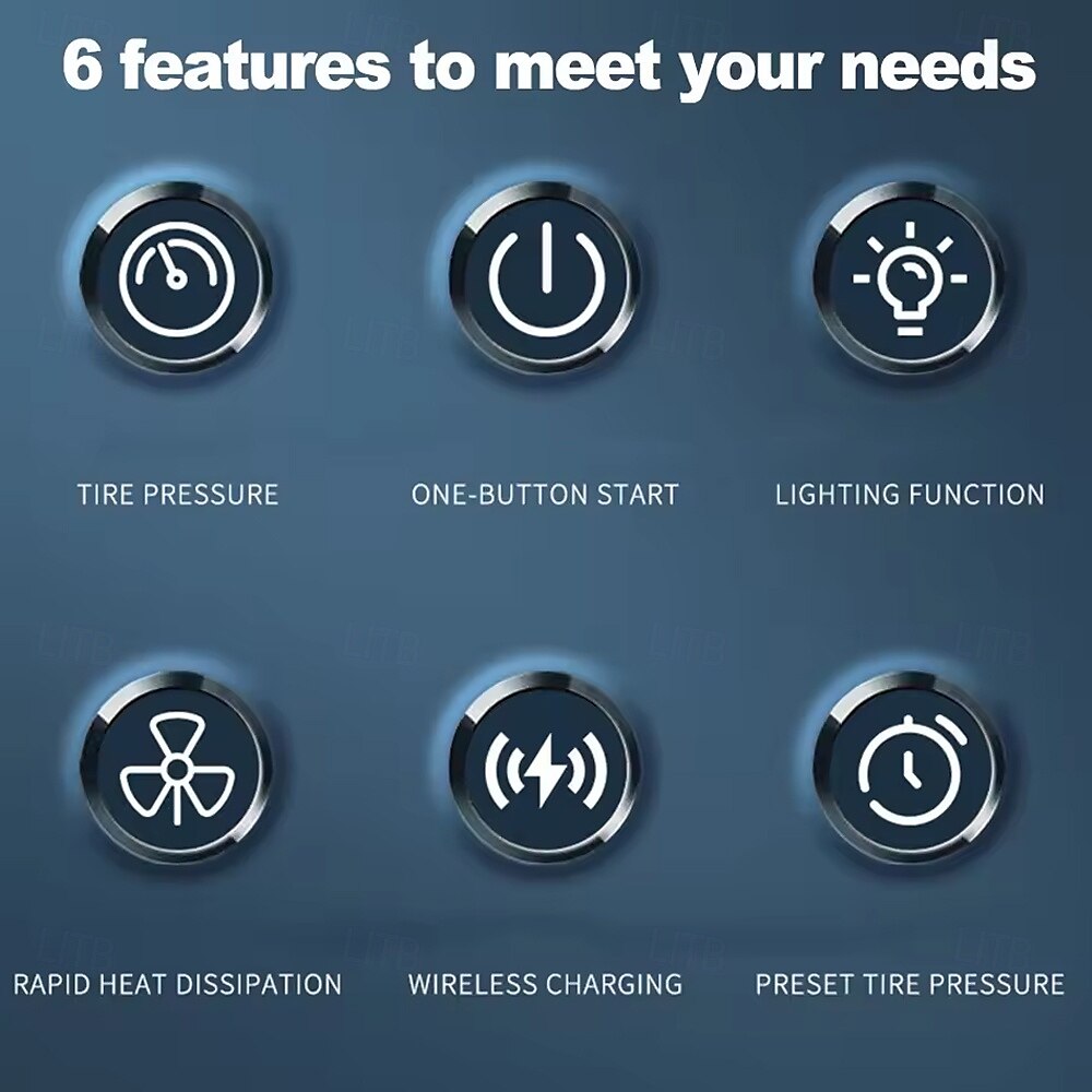 Portable Car Tyre Inflator Cordless Digital Rechargeable Tire Air Compressor Pump Car Tyre Inflator Air Compressor 2025 - $63.99 –P6