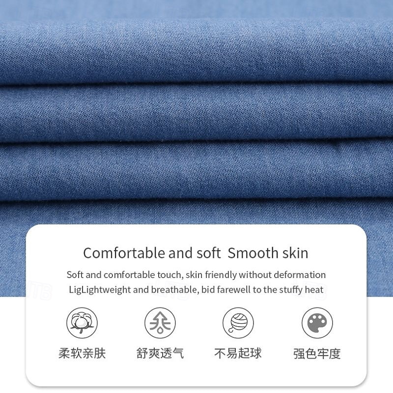 Herren Sommerhemd Freizeithemd Knopfhemd Grau Blau Schwarz Dunkelblau Leicht Blau Langarm Einfach Revers Urlaub Ferien Button-Down Bekleidung 100% Baumwolle Mode Lässig Bequem 2025 - $35.99 –P1