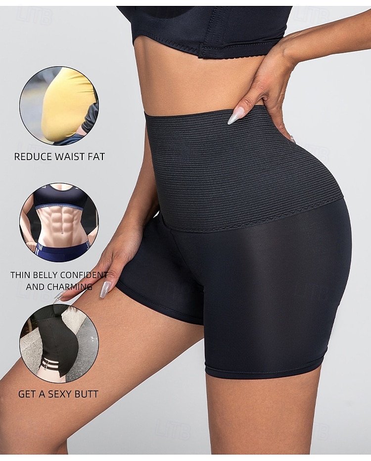 Dam Pojkshorts och kalsong Sömlös Formande trosa 1 st. Underkläder Enkel Klassisk Ren färg Hög midja Plusstorlekar Små Könsneutral Svart Brun S M L 2025 - $10.99 –P4
