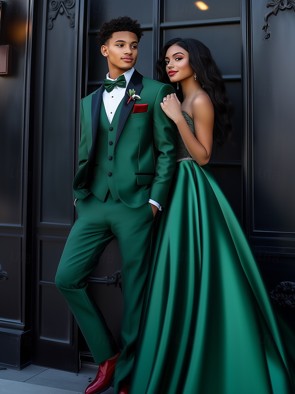Costume de nuntă prom și petrecere pentru bărbați fracuri verde închis fashion formal uni croială standard 3 piese cu un singur nasture 2025 - $132.99 -P1