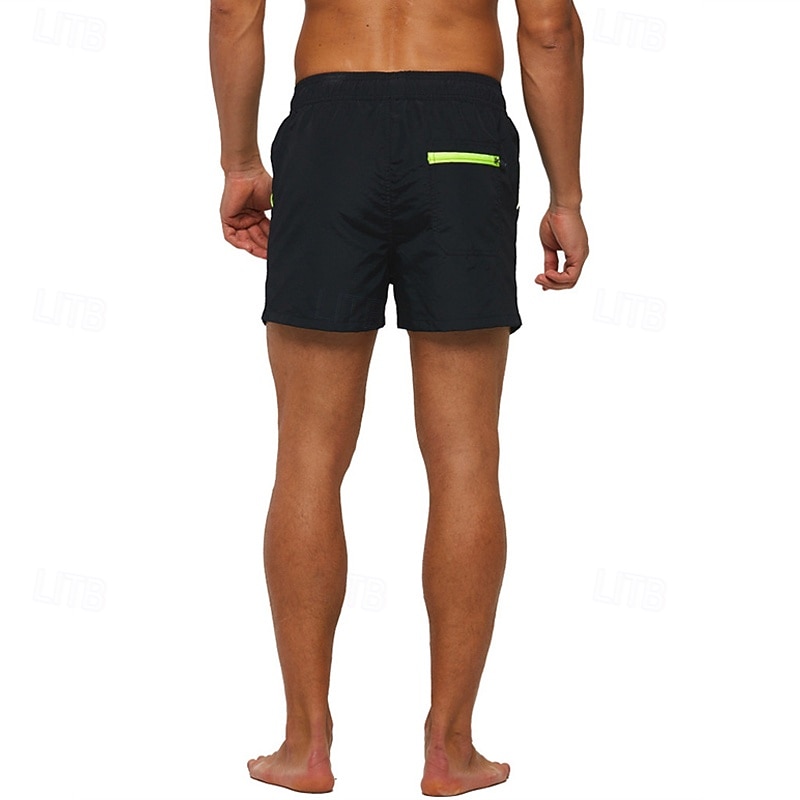 Homens Calção Justo de Natação Shorts de Natação Bermuda de Surf Calças Com Cordão Com bolsos Natação Surfe Praia Esportes Aquáticos Retalhos Cor Sólida Verão Primavera de 2025 por $25.99 –P7