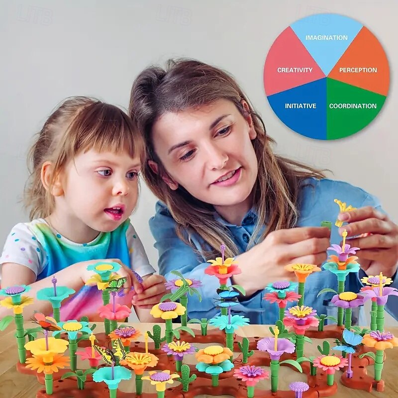 لعبة بناء حديقة زهور، نشاط تعليمي بألوان عشوائية، لعبة ما قبل المدرسة، هدية عيد الهالوين/عيد الشكر/عيد الميلاد، هدية عيد الفصح 2025 - $38.99 –P6