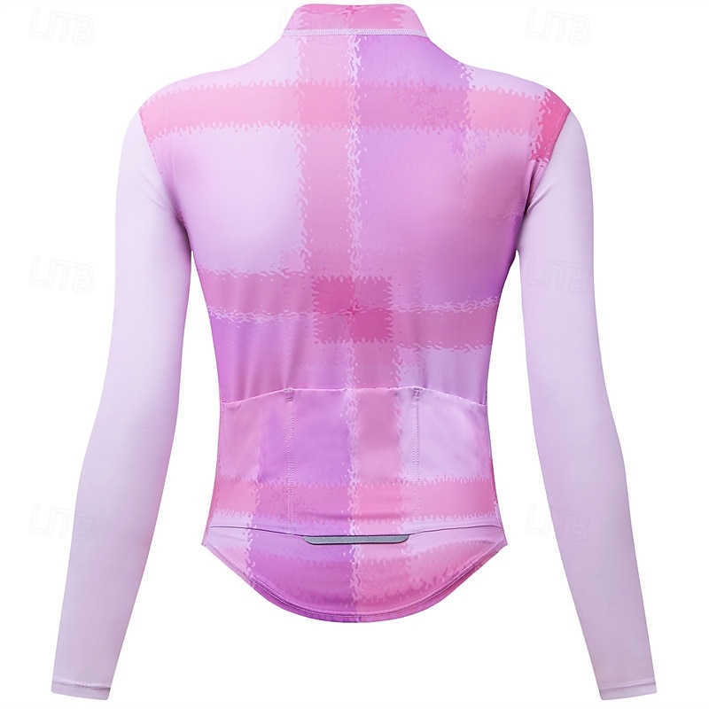Dame Sykkeljakke Sykkeltrøyer Fargeblokk Langermet Sykkel Jersey Regnfrakke med 3 baklommer Fjellsykling Hurtigtørkende Pustende sport Hvit Rosa Klær 2025 - $61.99 –P14