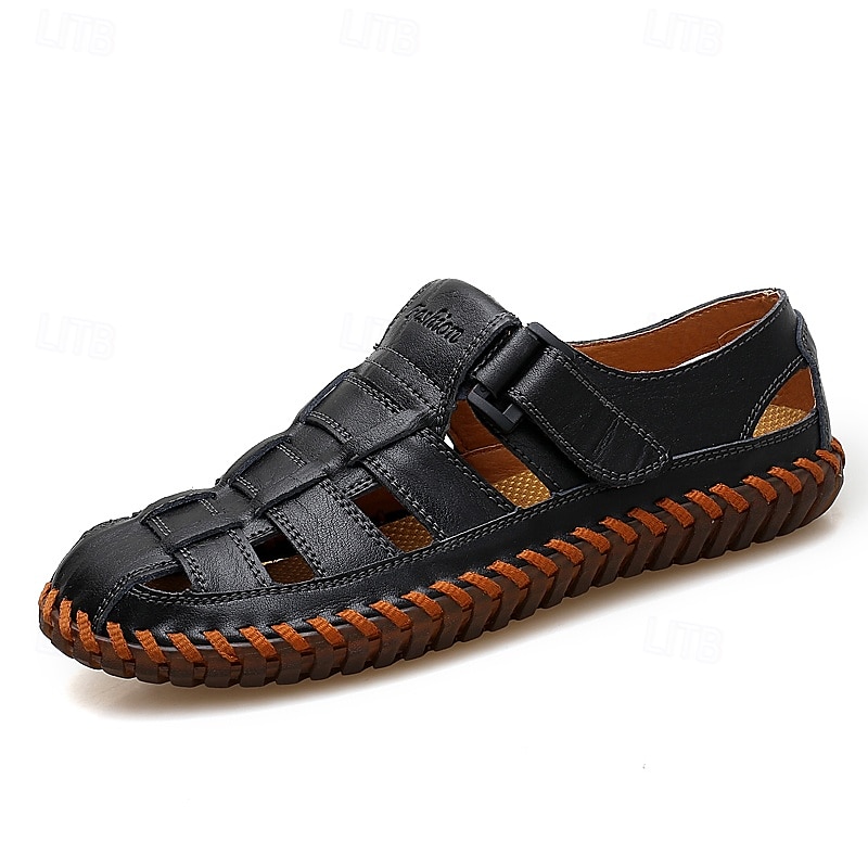 casual fiskarsandaler i konstläder för män med justerbar rem och bekväm sula för utomhusaktiviteter, sommar- och strandkläder 2025 - $34.99 –P1