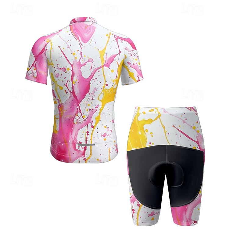 Miesten Pyöräily jersey ja shortsit Lyhythihainen Maastopyöräily Maantiepyöräily Musta Keltainen Punastuvan vaaleanpunainen Kaltevuus Pyörä Spandex Urheilu Kaltevuus Vaatetus 2025 - $38.39 –P5