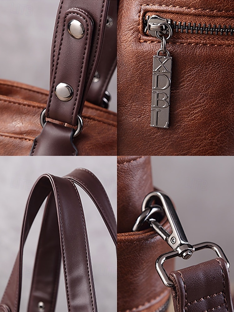 Premium Brown Faux Leather Handbag for Women – Versatile Messenger Bag with Adjustable Strap for Work and Casual Use 2025 - $42.99 –P7