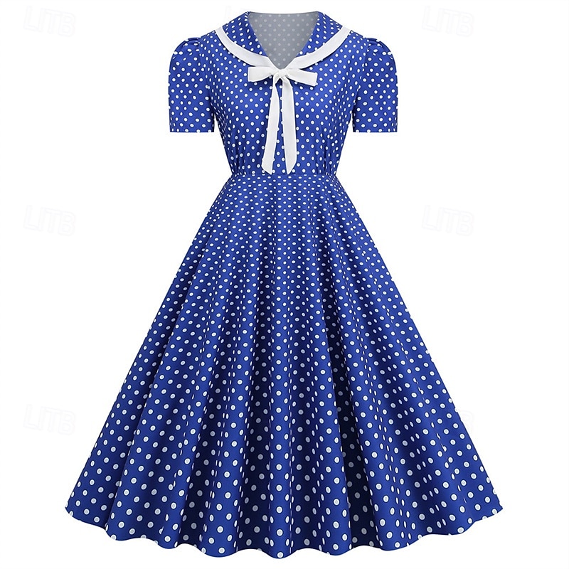 Retro 50. léta Rockabilly Šaty Houpací šaty Maškarní kostým Dámské Karneval Plesová maškaráda Denní nošení loučení se svobodou nevěsty Dospělé Šaty Šaty pro návrat domů 2025 - $23.99 –P1